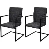 vidaXL Spisebordsstole 2 Stk. Cantilever-Design Kunstlæder