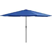 vidaXL parasol med metalstang 390 cm azurblå