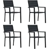vidaXL Havestole HDPE Trælook - 4 / Sort