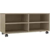 vidaXL tv-skab med hjul 90 x 35 x 35 cm spånplade sonoma-egetræsfarvet