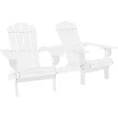 vidaXL Adirondack-Havestole Med Bord Massivt Grantræ - Hvid