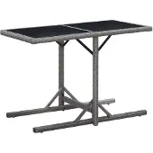 vidaXL havebord 110x53x72 cm antracitgrå glas og poliratanas