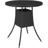 vidaXL havebord 70x70x73 cm polyrattan sort