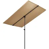 vidaXL Haveparasol Med Aluminiumstang - Gråbrun / 200 x 150 cm