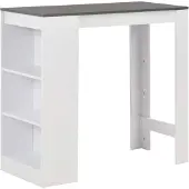 vidaXL barbord med hylde 110x50x103 cm hvid
