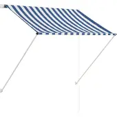 vidaXL Foldemarkise - Blå Og Hvid / 150 x 150 cm