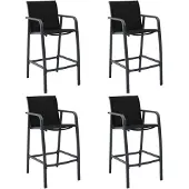 vidaXL Barstole Til Haven Textilene - 4 / Sort