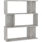 vidaXL Reol/rumdeler 80 x 24 x 96 cm spånplade betongrå