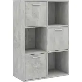 vidaXL kontorreol 60x29,5x90 cm konstrueret træ betongrå