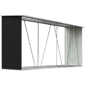 vidaXL Brændeskur Til Haven Galvaniseret Stål 330x84x152 Cm - Antracitgrå