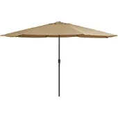 vidaXL parasol med metalstang 390 cm gråbrun
