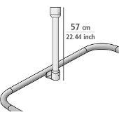 Wenko Dušo užuolaidų pakabinimo juosta, skersmuo 2 cm 57 cm, Baltas,