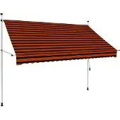vidaXL manuel foldemarkise 250 cm orange og brun