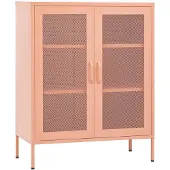 vidaXL opbevaringsskab 80x35x101,5 cm stål lyserød