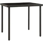 vidaXL havebord 80x80x72 cm glas og stål antracitgrå