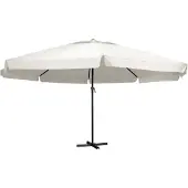 vidaXL haveparasol med aluminiumstang 600 cm sandhvid
