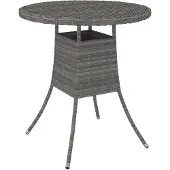 vidaXL havebord 70x70x73 cm polyrattan grå