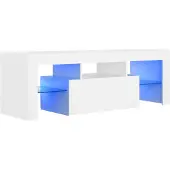vidaXL tv-skab med LED-lys 120x35x40 cm hvid