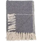 Bloomingville Barry Plaid, Blå, Genanvendt Bomuld