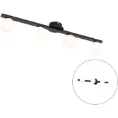 QAZQA Moderne loftslampe sort IP44 4-lys - Cederic