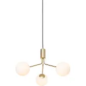 QAZQA Art Deco Pendellampe guld med opalglas 3-lys - Coby