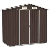 vidaXL haveskur 205x129x183 cm galvaniseret stål brun