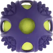 Zooplus Exclusive Hundelegetøj Gummi-tennisbold 2i1 - 2 stk. Ø 10 cm.