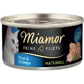 Miamor Økonomipakke: 24 x 80 g Fine Fileter Naturel - Tun & Rejer