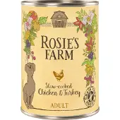 Rosie's Farm Adult 6 x 400 g - Kylling & Kalkun