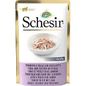 Schesir Økonomipakke: 24 x 85 g Complete Nutrition Filet i gelé - Tun og kylling med skinke