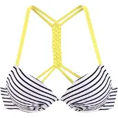 Venice beach Bikinioverdel gul / sort / hvid