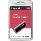 Integral - USB flashdrive - 64 GB - USB 3.0 - sort