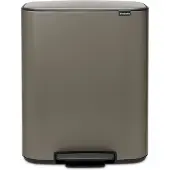 Brabantia Bo pedalspand 2 x 30 L Platin