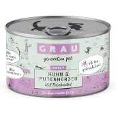Grau Adult kornfri dåser 6 x 200 g - Kylling & Kalkunhjerter