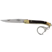 Laguiole keychain pocket knife, black horn