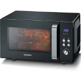 Severin MW 7763 - Mikrobølgeovn med grill - 25 liter - 900 W - sort/rustfrit stål