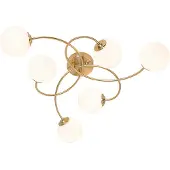 QAZQA Moderne loftslampe guld med opalglas 6-lys - Athen