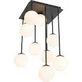 QAZQA Moderne loftslampe sort med opalglas 9-lys - Athen