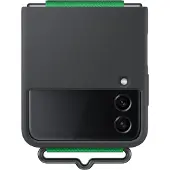 Samsung Galaxy Z Flip4 Silicone Cover with Strap Black, Black