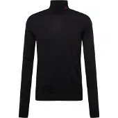 HUGO Rullekravesweater i merinould med broderet logo