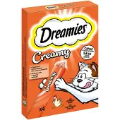 Dreamies Creamy Snacks - Økonomipakke: Kylling & Laks (84 x 10 g)