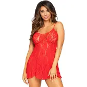 Leg avenue Ben Avenue Womens 2 Pc blonder blussede og matchende g-streng lingeri s?t kemiser r?d ?n st?rrelse os
