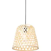 QAZQA Oriental Pendellampe Sort med Bambus - Rayan