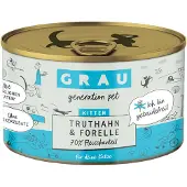 Grau Kitten kornfri dåser 6 x 200 g - Kalkun & Ørred