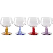 HK Living Swirl Vinglas Lav 4-pak 35 cl Mix