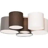 QAZQA Loftslampe hvid grå og brun 6-lys - Multidrum