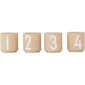 Design Letters espressokop 4 stk Beige