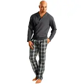 H.I.S. Pyjamas lang grå / grøn