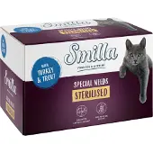 Smilla Økonomipakke: 24 x 100 g Sterilised bakker - Kalkun & Ørred
