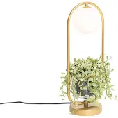 QAZQA Art Deco bordlampe guld med hvidt glas - Isabella